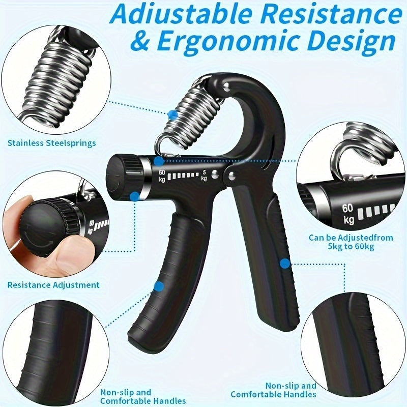 💪 Entrenador de Fuerza de Agarre Ajustable con Escala de Contrapeso – Fortalece Tu Mano y Antebrazo