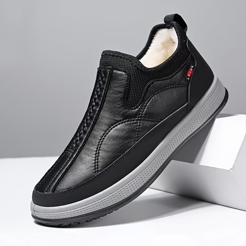 Zapatillas de Invierno para Hombre con Forro de Lana, Slip-On, Suela de PVC y Diseño Casual para Uso Diario y al Aire Libre