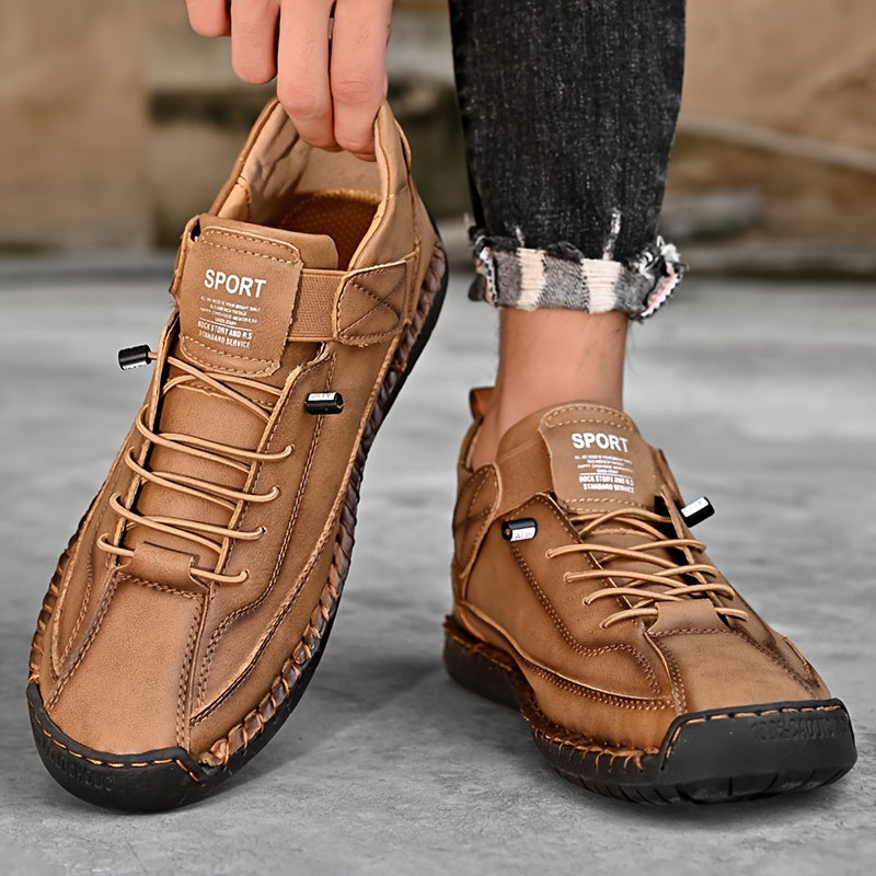 Plus Zapatillas de Hombre Plus Size con Costuras, Cierre de Velcro y Cordones, Resistente al Desgaste, Para Actividades al Aire Libre