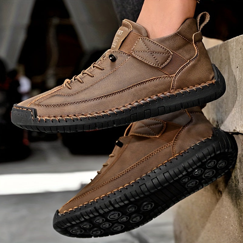 Plus Zapatillas de Hombre Plus Size con Costuras, Cierre de Velcro y Cordones, Resistente al Desgaste, Para Actividades al Aire Libre