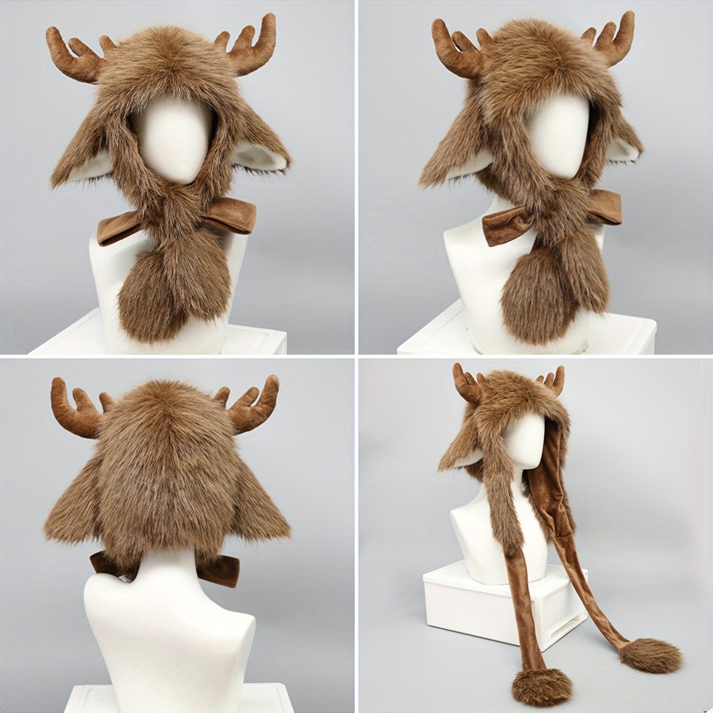 Gorro Invernal con Cornamenta de Alce - Diseñado para Festividades y Disfraces 🦌❄️