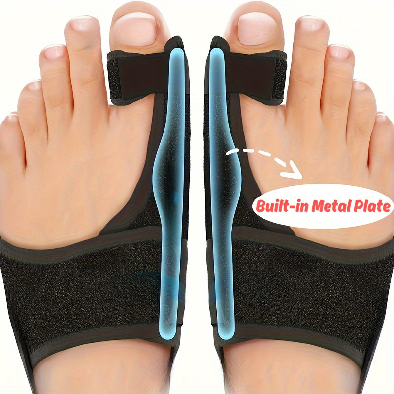 ChatGPT Plus 1 Par de Separadores de Dedos Sin Aroma con Placa Metálica - Tela Transpirable, Soporte Cómodo Día/Noche para Alivio del Dolor y Cuidado de los Pies, Protector de Dedos