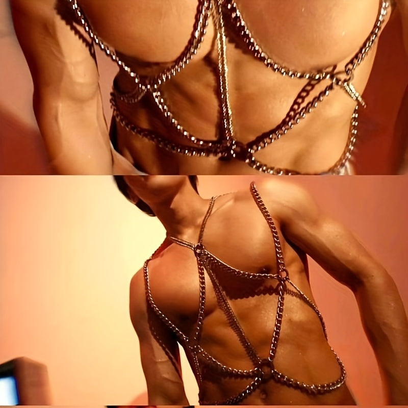🔥 Cadena Erótica para Hombre - Corset Sexy de Bondage, Accesorio de Coqueteo y Estilo Audaz 💋