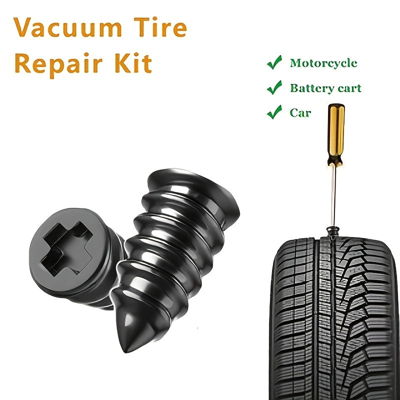 ✨ Kit de Reparación de Neumáticos Universal de Emergencia (20 Piezas) ✨ 🔧 Con Herramientas de Instalación y Clavos de Sellado de Hierro 🚗 Ideal para Coche, Moto, Camión y Scooter 🏍️