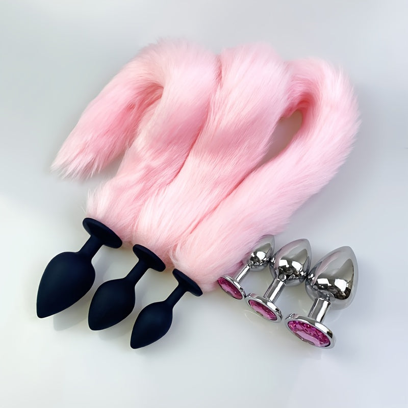 Plug Anal con Cola de Animal y Base de Gema – Seducción, Fantasía y Placer Extremo