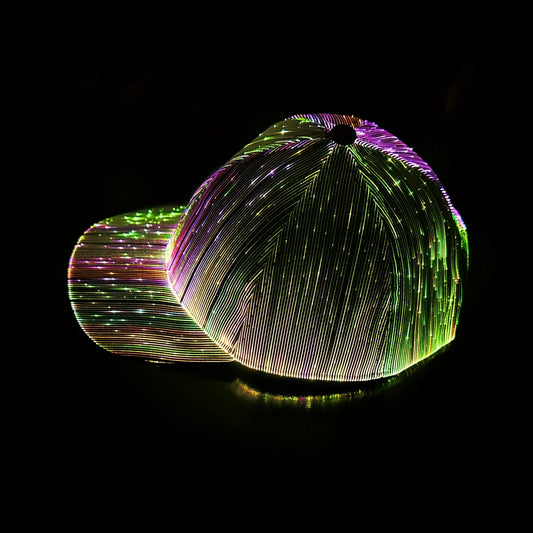 Gorra LED con Iluminación de 7 Colores – Recargable por USB, Ideal para Fiestas y Eventos