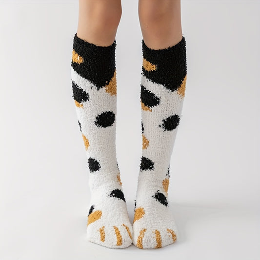 Calcetines Altos WhimsyCat - Diseño de Huella de Gato para Ella y Él 🐾🧦