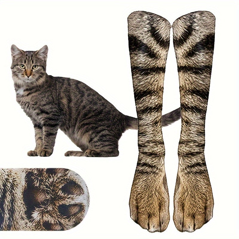 Calcetines Adorables con Huellas de Gato - Talla Única 🐾🧦