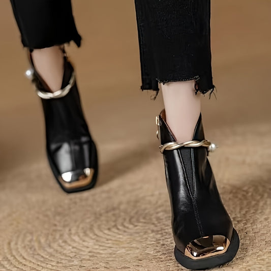 Botines de Tacón con Estampado de Leopardo para Mujer – Blanco y Marrón