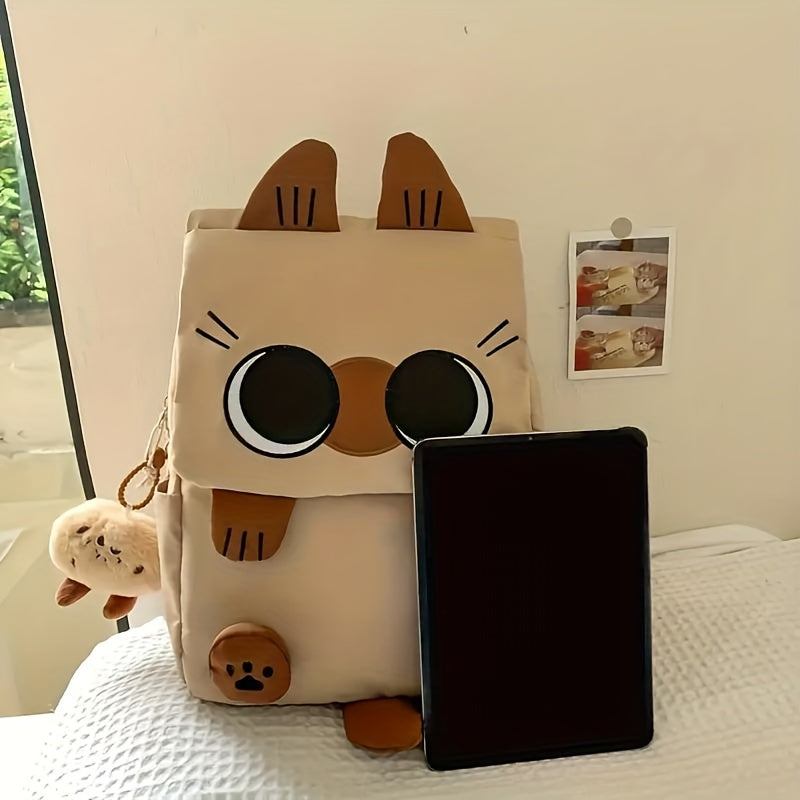 Mochila Grande con Dibujos de Gato Siamés - Diseño Adorable y Divertido
