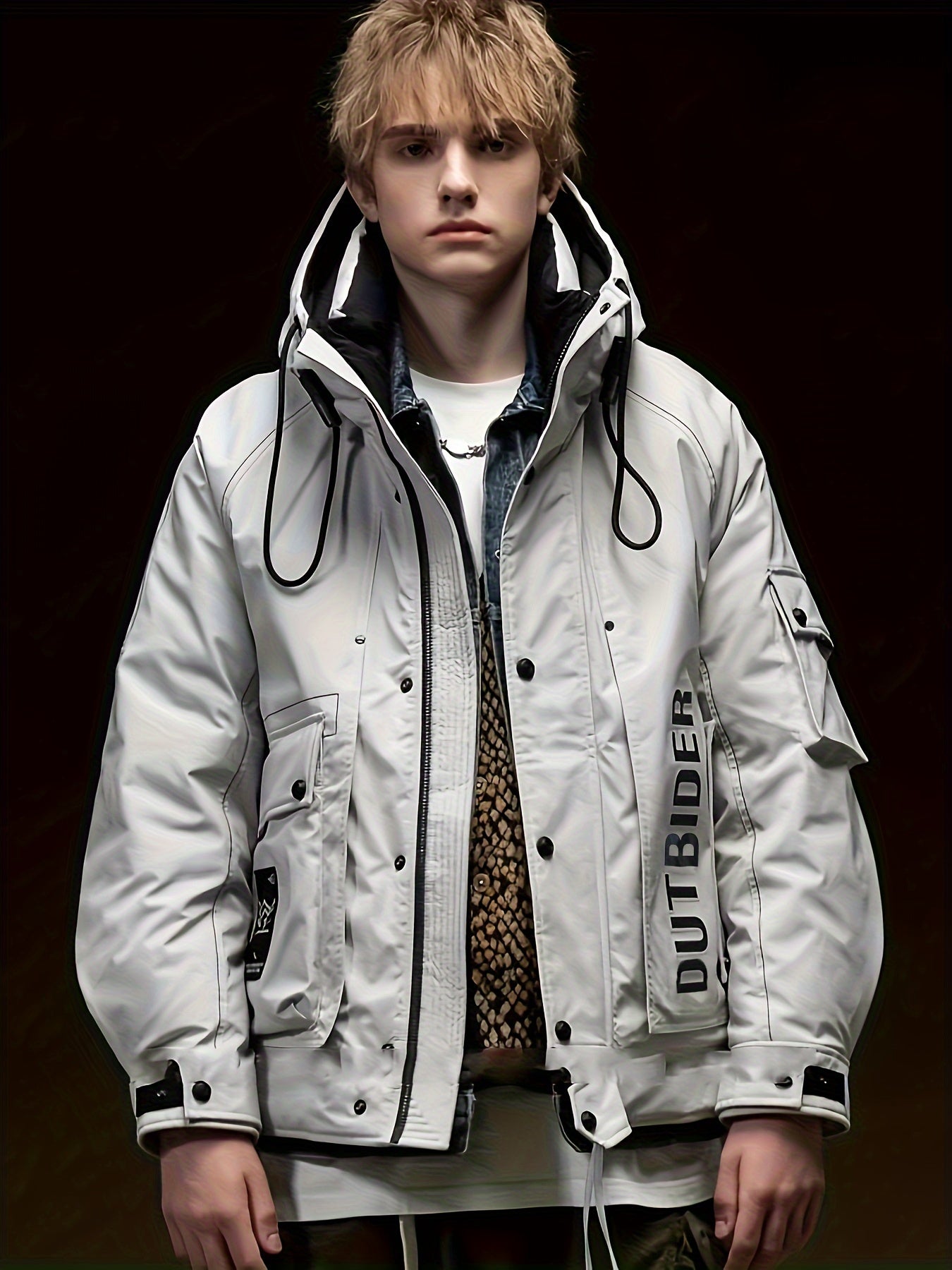 Chaqueta Casual para Hombre con Capucha y Relleno de Plumón – Estilo Moderno, Abrigo Corto de Invierno