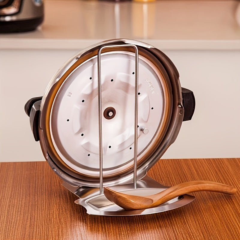Soporte de Acero Inoxidable para Tapas de Olla – Organización Práctica y Elegante en tu Cocina 🍽️✨
