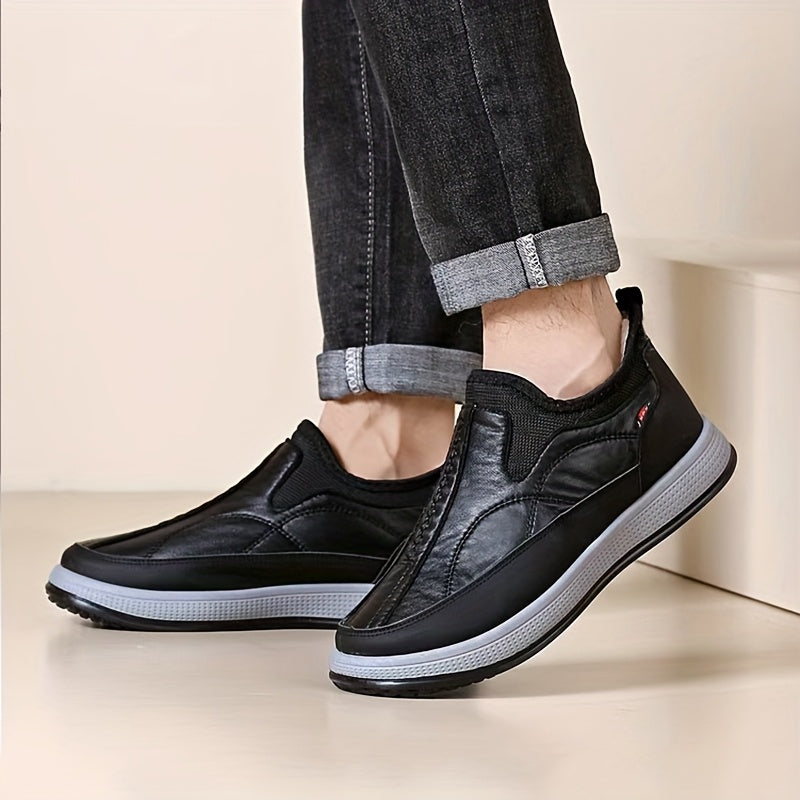 Zapatillas de Invierno para Hombre con Forro de Lana, Slip-On, Suela de PVC y Diseño Casual para Uso Diario y al Aire Libre