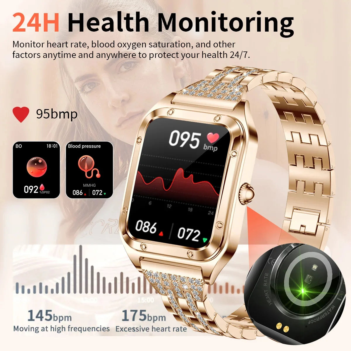 Smartwatch de Lujo Rollstimi Gold Diamond – Tecnología y Elegancia en tu Muñeca ⌚✨