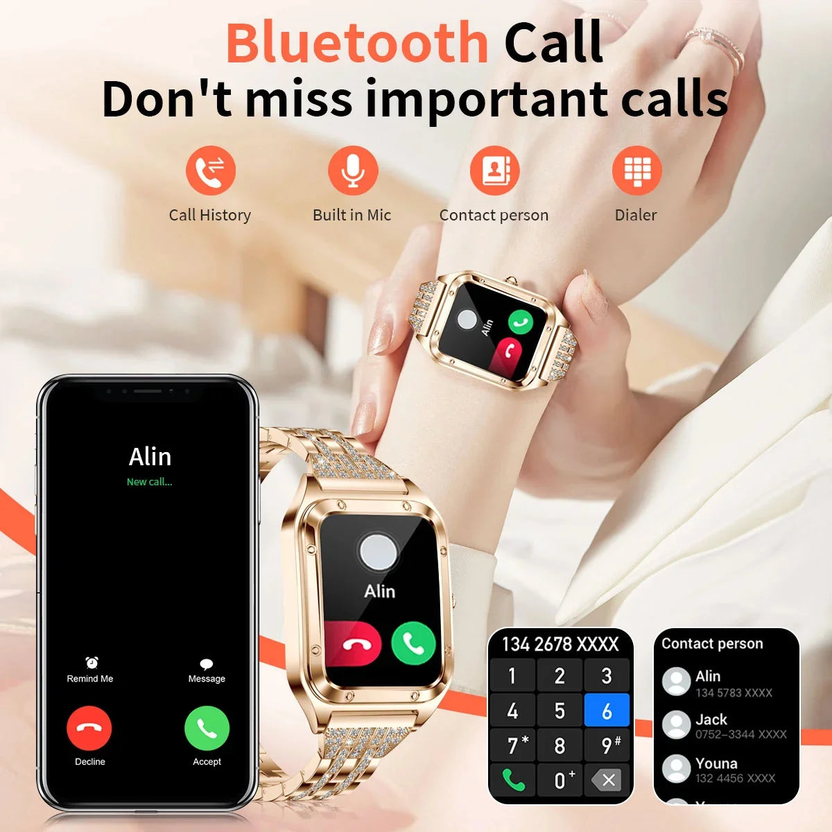Smartwatch de Lujo Rollstimi Gold Diamond – Tecnología y Elegancia en tu Muñeca ⌚✨