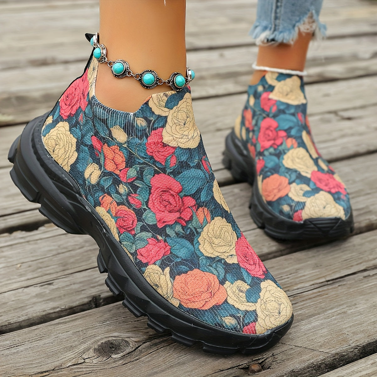 🌷 Zapatillas Florales Estilo Slip-On para Mujer – Comodidad Ligera y Estilo que Enamora 🌷