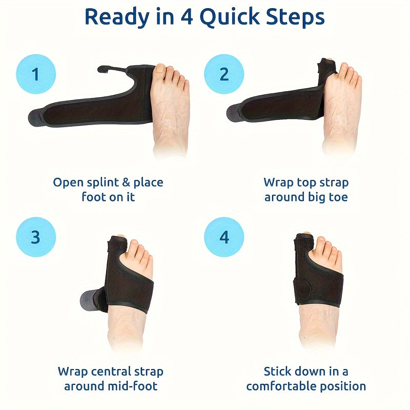 ChatGPT Plus 1 Par de Separadores de Dedos Sin Aroma con Placa Metálica - Tela Transpirable, Soporte Cómodo Día/Noche para Alivio del Dolor y Cuidado de los Pies, Protector de Dedos