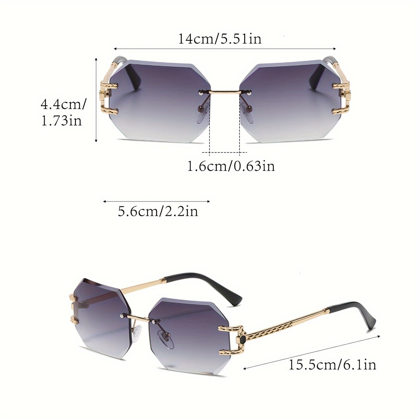 Gafas de Moda para Mujer – Diseño Oversize sin Montura, Estilo Vanguardista y Sofisticado