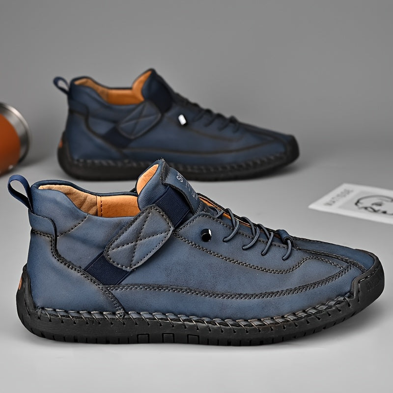 Plus Zapatillas de Hombre Plus Size con Costuras, Cierre de Velcro y Cordones, Resistente al Desgaste, Para Actividades al Aire Libre