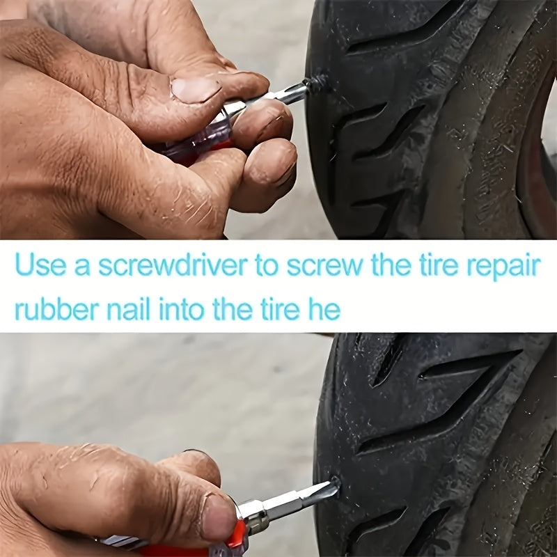 ✨ Kit de Reparación de Neumáticos Universal de Emergencia (20 Piezas) ✨ 🔧 Con Herramientas de Instalación y Clavos de Sellado de Hierro 🚗 Ideal para Coche, Moto, Camión y Scooter 🏍️
