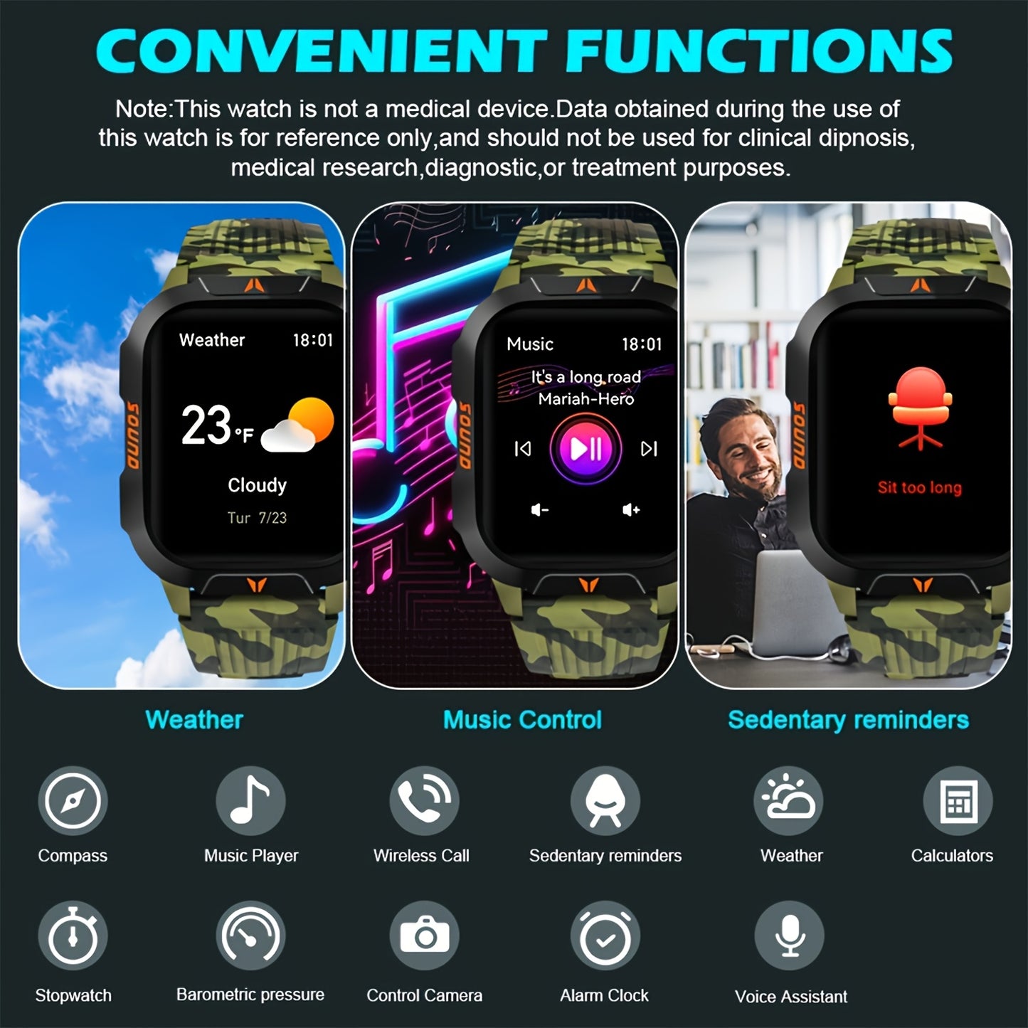 Reloj Inteligente Táctico QTLJJBY - Tecnología de Precisión y Diseño Robusto ⌚🌟