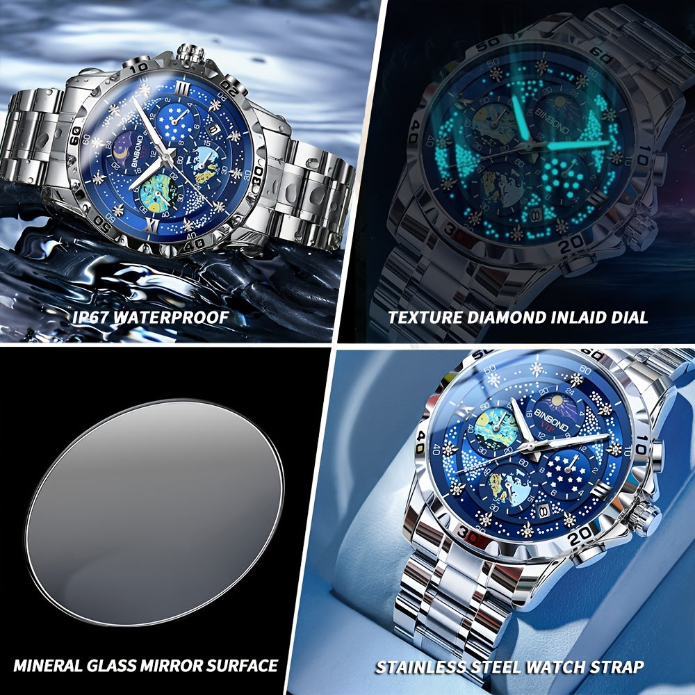 Reloj de Cuarzo Luminiscente para Hombre BINBOND - Estilo Casual y de Negocios ⌚✨