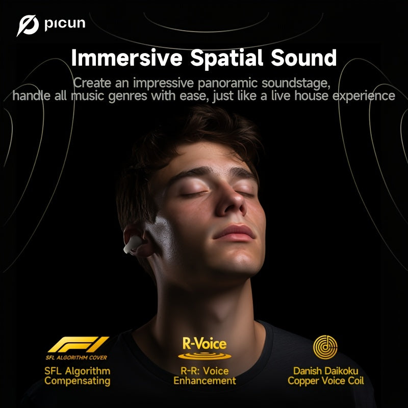Audífonos Inalámbricos PICUN Open-Ear 2025 – Sonido Direccional HD 360° + Micrófono con IA 🎧🚀