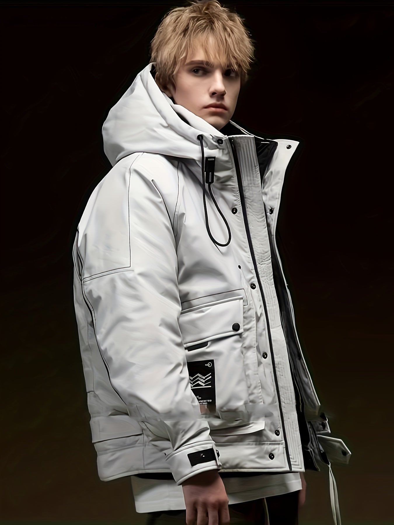 Chaqueta Casual para Hombre con Capucha y Relleno de Plumón – Estilo Moderno, Abrigo Corto de Invierno