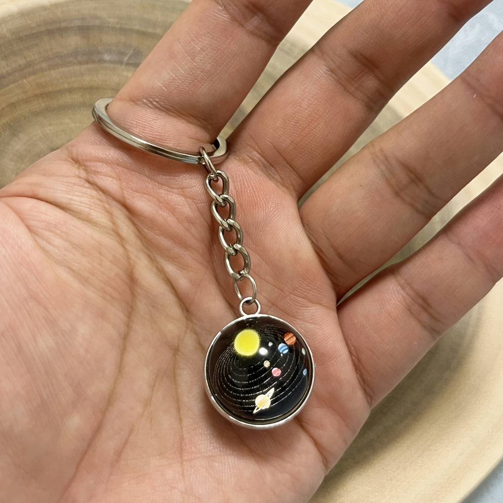 Llavero del Sistema Solar de Aleación de Zinc – Diseño de Nueve Planetas, Accesorio de Moda para Hombre