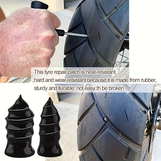 ✨ Kit de Reparación de Neumáticos Universal de Emergencia (20 Piezas) ✨ 🔧 Con Herramientas de Instalación y Clavos de Sellado de Hierro 🚗 Ideal para Coche, Moto, Camión y Scooter 🏍️