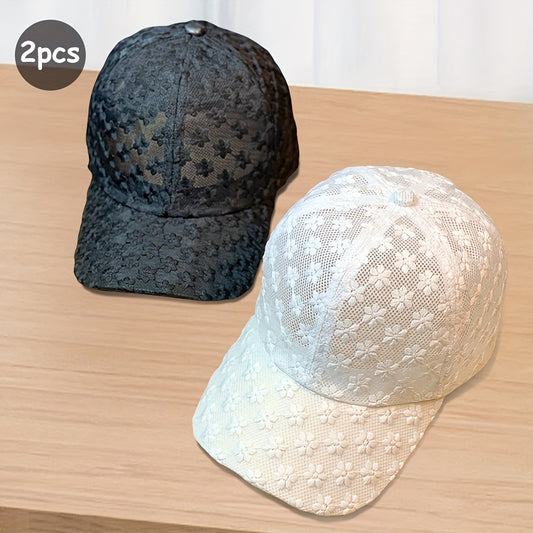 Gorro de Moda para Mujer - Verano, con Flores de Encaje y Diseño Transpirable 🌸🧢