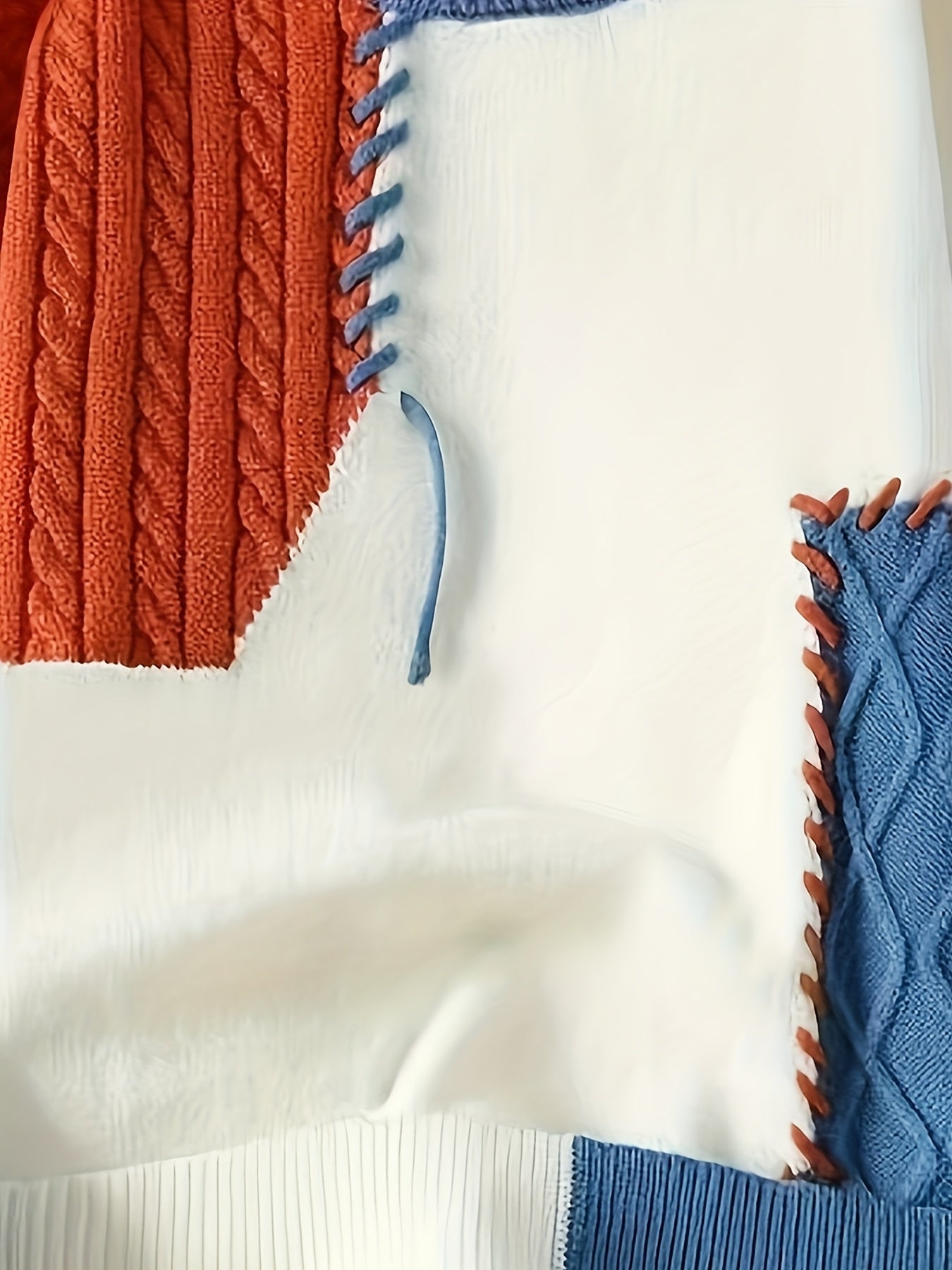 🧥 Suéter Masculino Tejido con Bloques de Color – Estilo Urbano para Otoño e Invierno