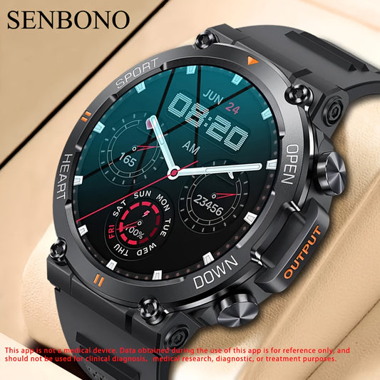 Reloj Inteligente SENBONO para Hombres - Funcionalidad Táctica y Moderna ⌚✨