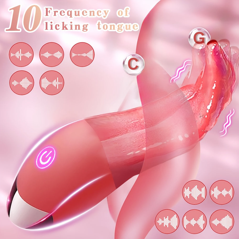 Vibrador Estimulador de Lengua Recargable – 10 Modos de Placer Intenso 🔥
