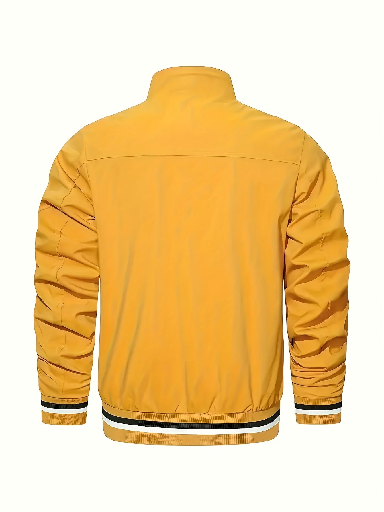 🧢 Chaqueta Casual para Hombre con Rayas – Estilo Bomber con Cuello Baseball