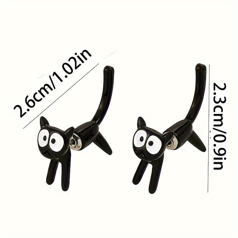 Aretes de Gato Negro - Estilo Lindo y Sencillo 🐾✨