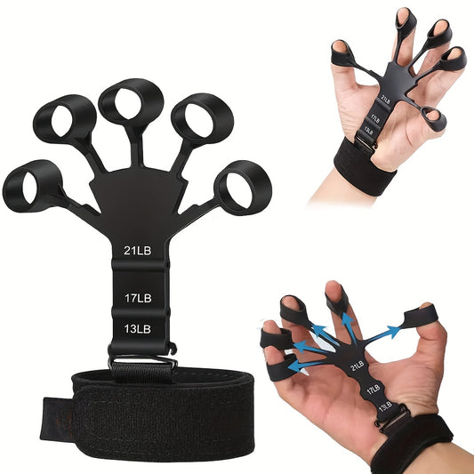 1 pieza/2 piezas tensor de dedos y muñecas, fortalecedor de silicona para 5 dedos y muñecas, para entrenamiento de fuerza y flexibilidad de los dedos, ejercicio de estiramiento.