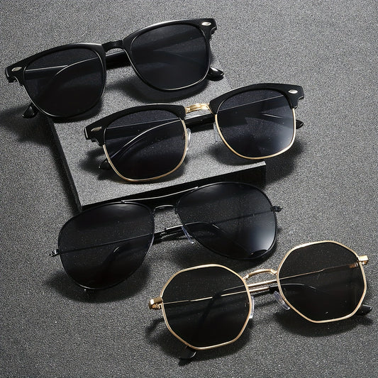 Set de 4 Gafas Vintage de Montura Completa – Estilo Clásico con Protección Antirreflejo