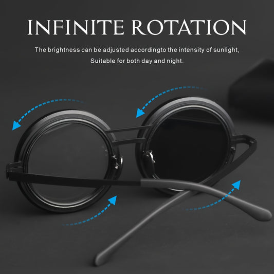 Gafas de Moda Unisex Estilo Cyberpunk con Ajuste Gradual y Rotación Continua, Filtro ND2-ND400 y Montura de Aleación de Aluminio