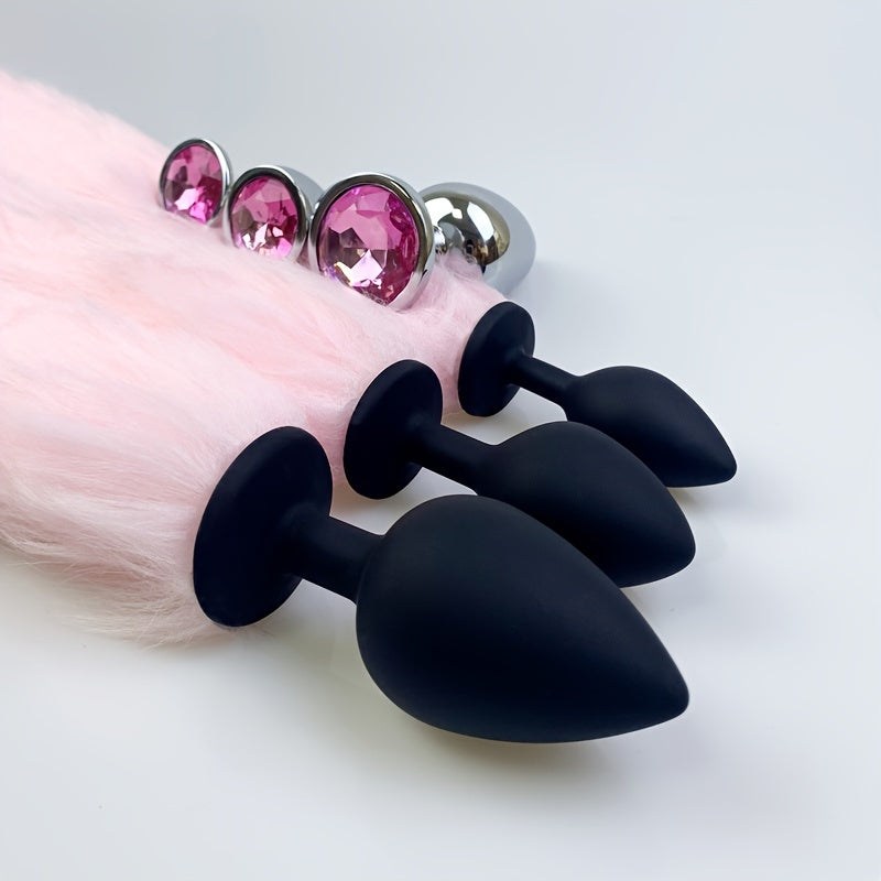Plug Anal con Cola de Animal y Base de Gema – Seducción, Fantasía y Placer Extremo