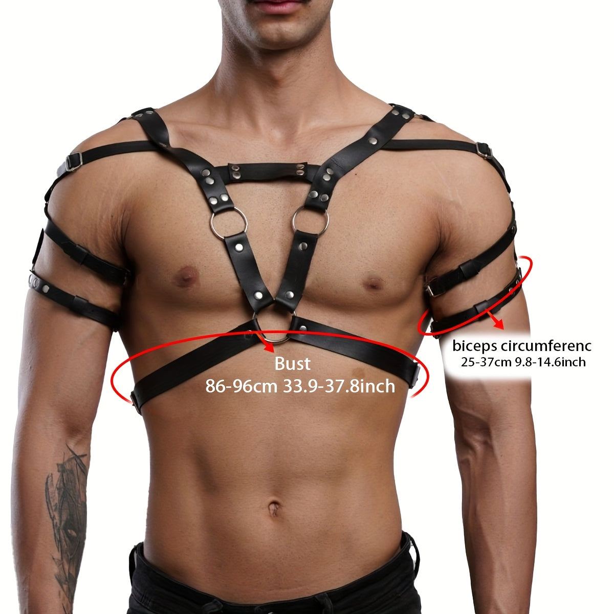 Arnés de Pecho en Cuero Sintético para Hombre - Estilo Punk Ajustable
