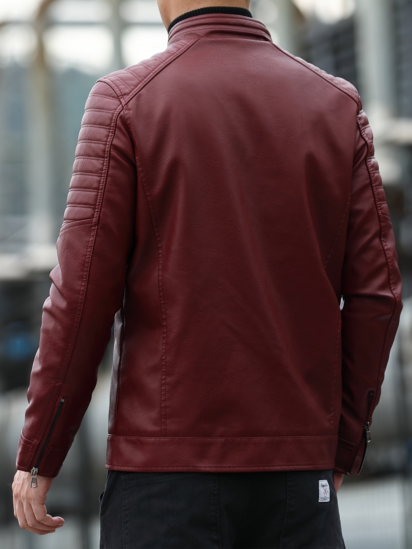 🧥 Chaqueta de Hombre en Cuero Sintético – Estilo Bomber Moderno