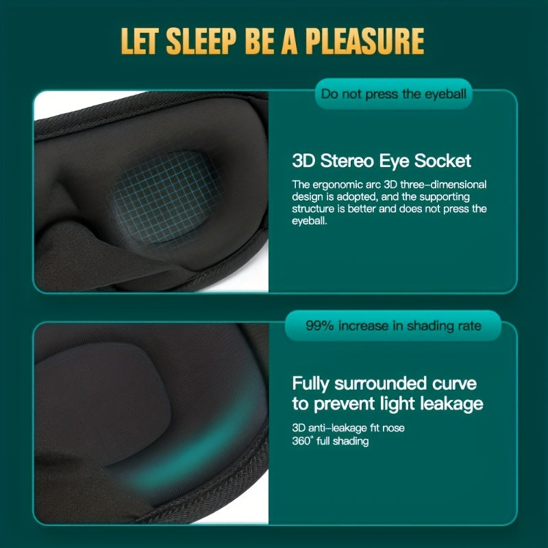 Antifaz para Dormir 3D de Lujo – Bloqueo Total de Luz para un Descanso Reparador
