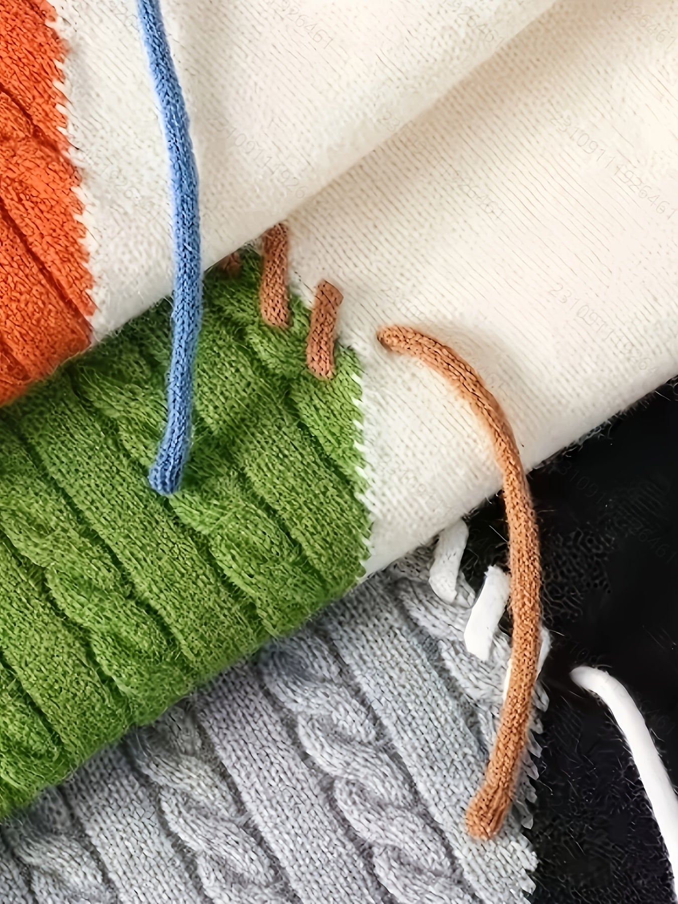 🧥 Suéter Masculino Tejido con Bloques de Color – Estilo Urbano para Otoño e Invierno
