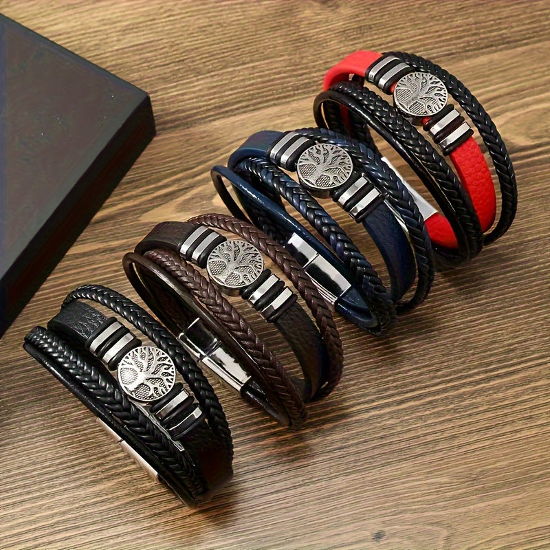 🌟 Brazalete de Cuero PU Minimalista y Trendy para Hombre – ¡El Regalo Perfecto para Navidad!