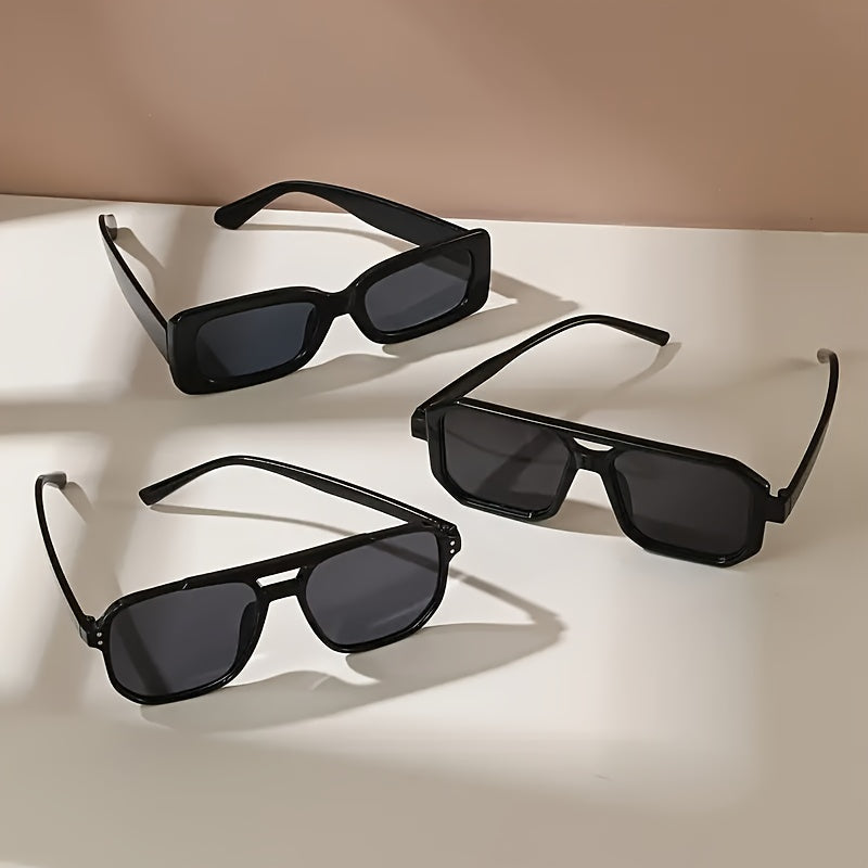Set de 3 Gafas Clásicas Rectangulares – Diseño Sofisticado para Parejas