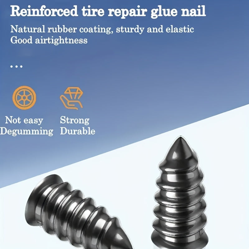 ✨ Kit de Reparación de Neumáticos Universal de Emergencia (20 Piezas) ✨ 🔧 Con Herramientas de Instalación y Clavos de Sellado de Hierro 🚗 Ideal para Coche, Moto, Camión y Scooter 🏍️